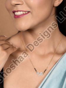 SH25-AB-MS-3049 Gold Plated AD Diamond Mangalsutra