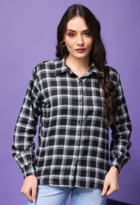 Ladies Checked Cotton Printed Shirts