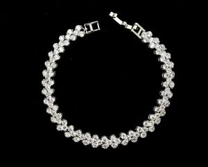 Round Cut Natural Diamond Women's Tennis Bracelet 14K White Go