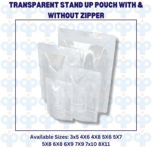 Transparent stand up pouch