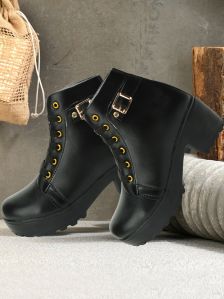 Girls High Heels Black Boots