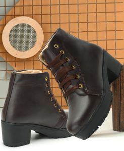 Girls High Heels Brown Boots
