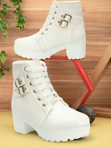 Girls High Heels White Boots