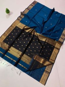 Ladies Golden Zari Border Silk Saree