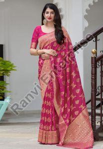 Ladies Printed Banarasi Silk Saree