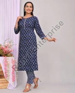 Ladies Printed Kurti Pant Set