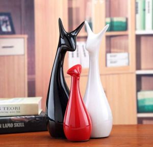 Ceramic Deer Family Showpiece