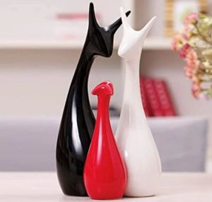 Ceramic Deer Family Showpiece
