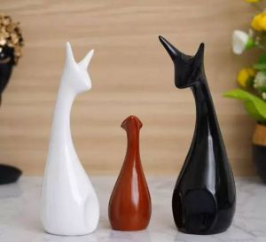 Ceramic Deer Family Showpiece
