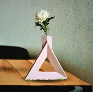 Ceramic Triangle Flower Vase