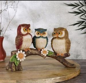 Four Musical Owl Statue Set