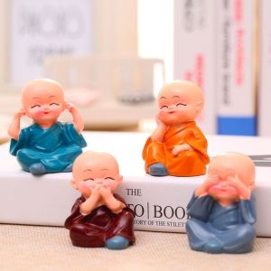 Ceramic 4 Monk Statue Set