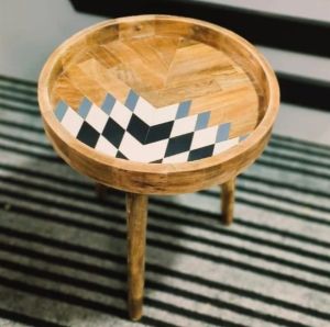 Circular Wooden Side Table