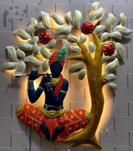 Lord Krishna 3-d Wall Hanging With LED Light