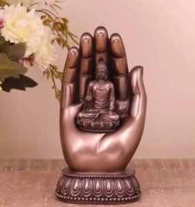 Polyresin Metal Furnished Buddha Showpiece Copper Shade