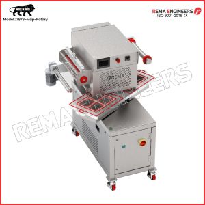 Semi Automatic Rotary Type Map Tray Sealing Machine