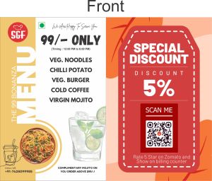 Menu Cards Printing Services