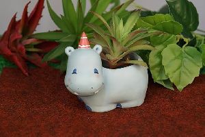 Sky Blue Polyresin Animal Planter