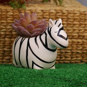 Zebra Polyresin Planter