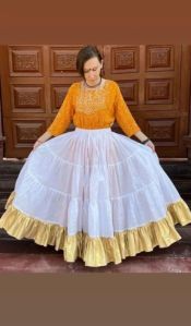 9 Meter Cotton Golden Border Underskirt