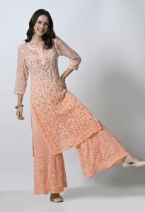 Double Shaded Georgette Kurta Palazzo Set
