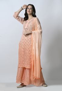 Double Shaded Georgette Kurta Palazzo Set