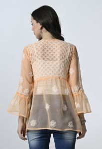 Beige Georgette Short Kurti