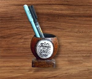 Coconut Shell Pen Holder