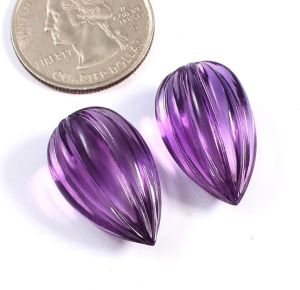 Amethyst Almonds Shaped Earrings