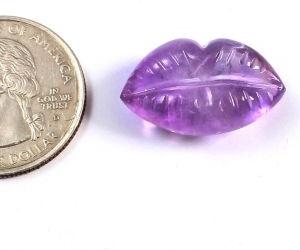 Amethyst Carving Lips Shaped Gemstone