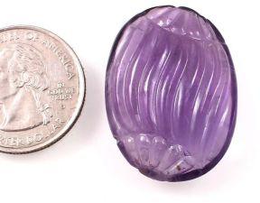 Amethyst Oval Shaped Carving Gemstone