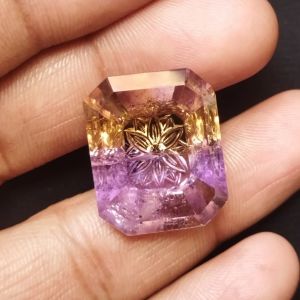 Ametrine Carving Octagon Gemstone