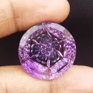 Handcarved Amethyst Fantasy Cut Gemstone