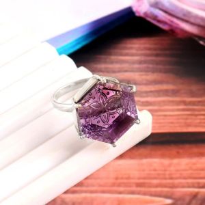 Natural Amethyst Silver Ring