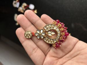 Traditional Brass Kundan Earrings