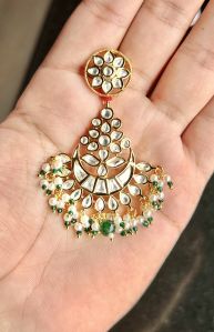 Traditional Brass Kundan Earrings