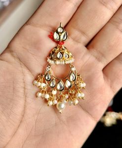 Traditional Brass Kundan Earrings