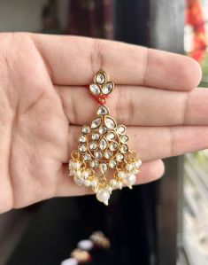 Artificial Brass Kundan Earrings