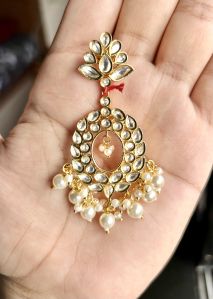 Artificial Brass Kundan Earrings