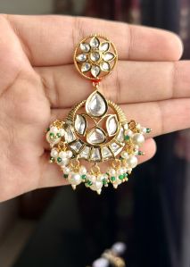 Imitation Brass Kundan Earrings
