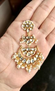 Party Wear Brass Kundan Earrings