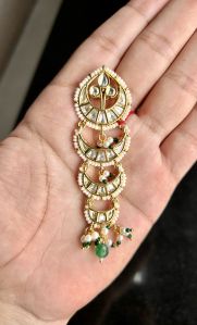 Stylish Brass Kundan Earrings