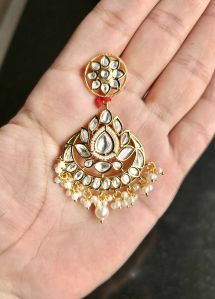 Gold Plated Brass Kundan Earrings