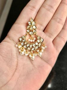 Gold Plated Brass Kundan Earrings