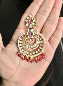 Fancy Brass Kundan Earrings