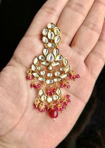 Designer Brass Kundan Earrings