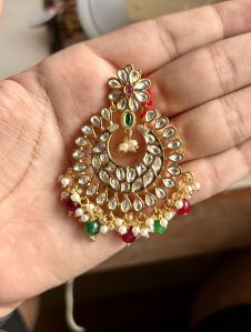 Artificial Brass Kundan Earrings