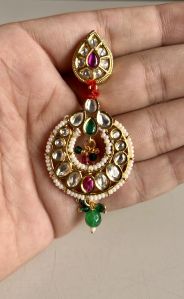 Fancy Brass Kundan Earrings