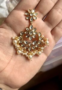 Designer Brass Kundan Earrings