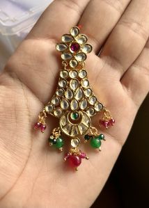 Trendy Brass Kundan Earrings